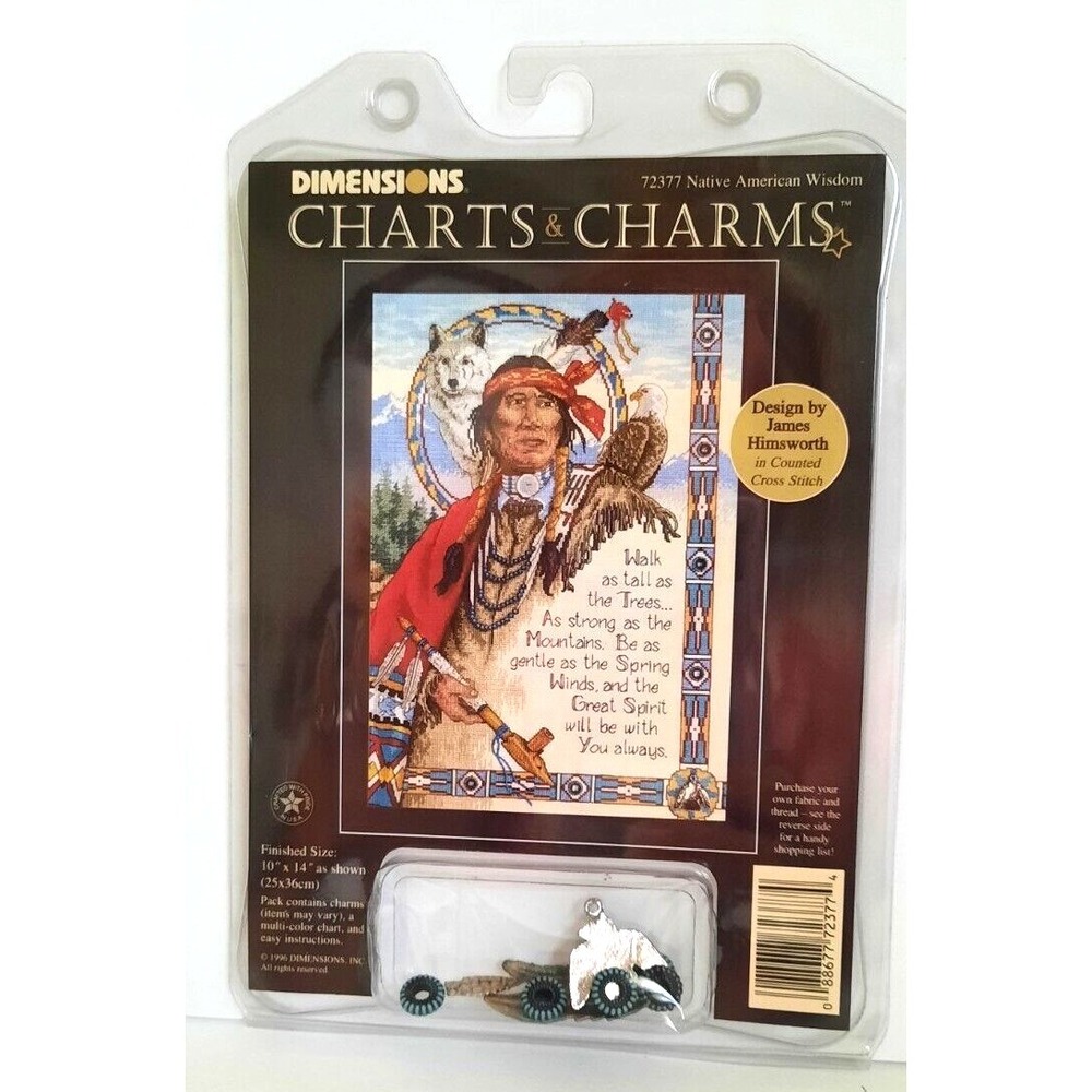 Dimensions Native American Wisdom 1996‎ Cross Stitch Kit Charts & Charms 72377
